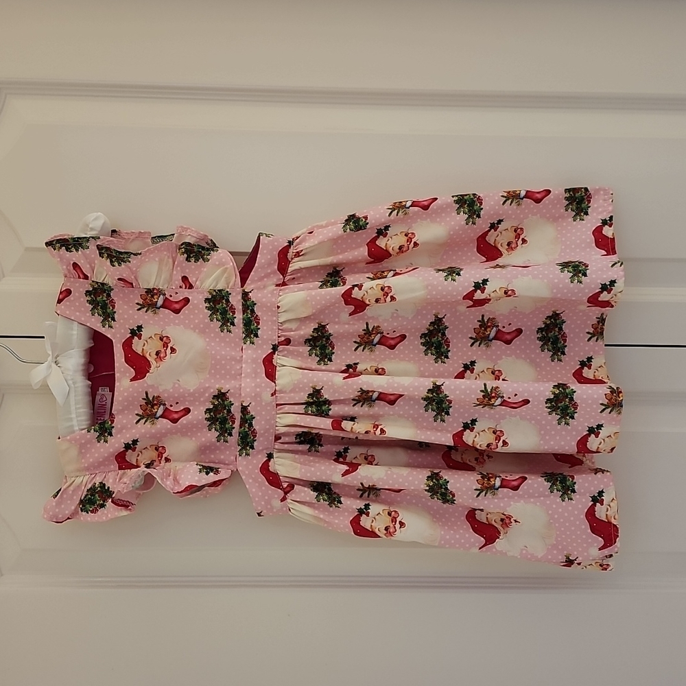 Adorable Girls Christmas Santa Sundress